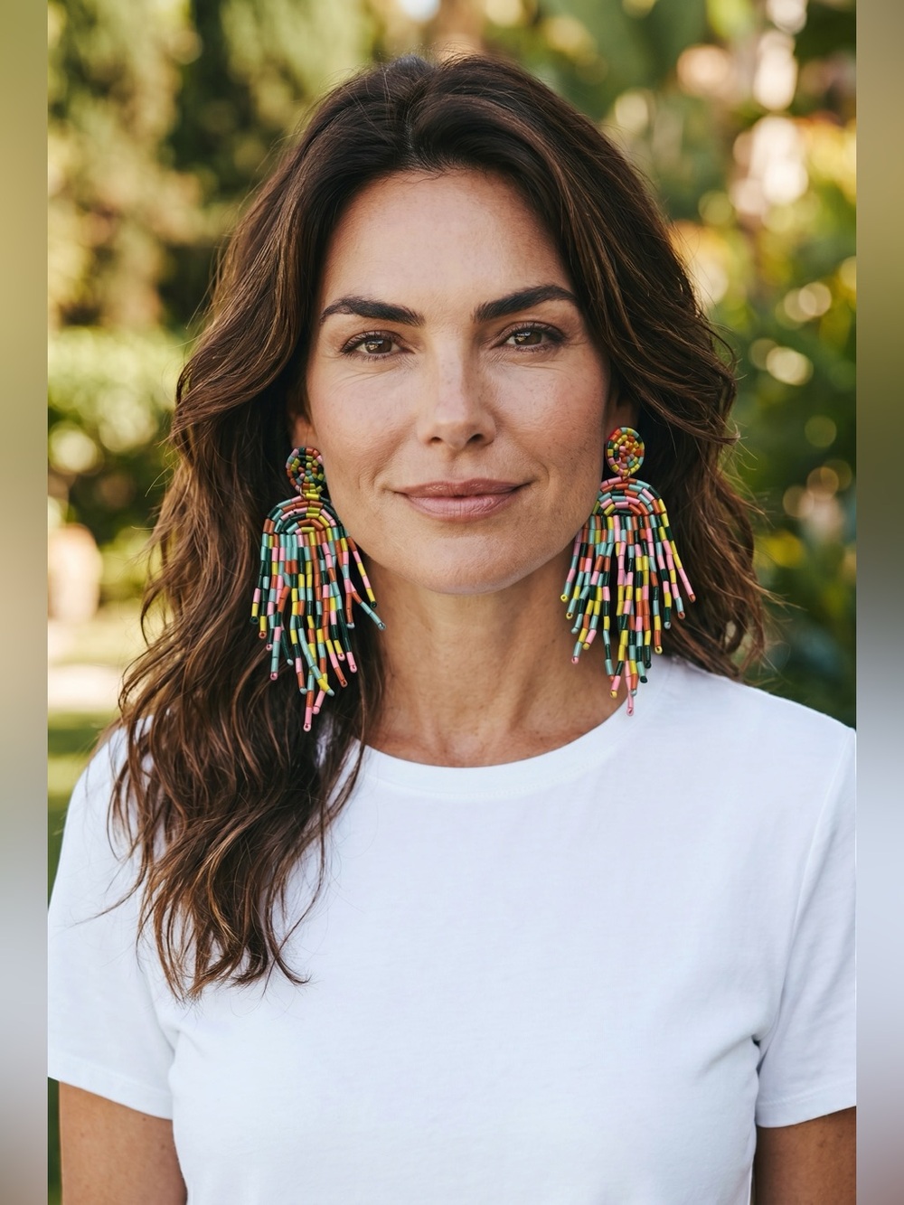 Colorful Beaded Fringe Earrings